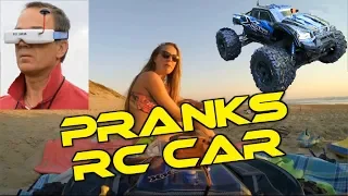 PRANKS RC CAR  BEACH FPV  TRAXXAS X-MAXX VIDEO GAGS