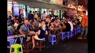 [4K] Bangkok nightlife "Khao San Road" Thai street food and cheap shopping