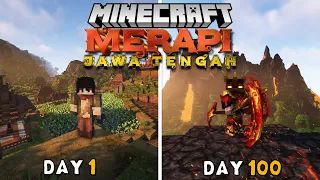 100 Hari di Minecraft Gunung Merapi Jawa Tengah 🔥🌋