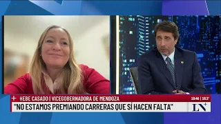 Vicegobernadora de Mendoza: "Es una estafa financiar carreras que no devuelvan nada"