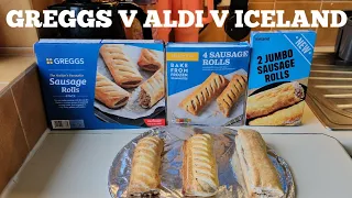 GREGGS V ALDI V ICELAND Sausage Roll Taste Test Review