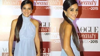 Tara Sharma Saluja In Lilac Deme By Gabriella Dress At Vogue Beauty Awards 2015