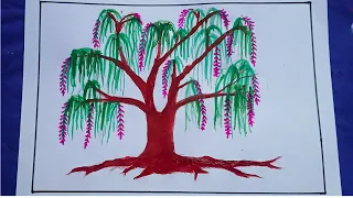 beautiful tree drawing trick||step by step||#drawing#treedrawing#art