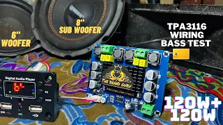 TPA3116 120w+120w Bluetooth Amplifier Board | Bass Test | Tpa3116d2 Class D 2.0 Audio Amplifier| TBG