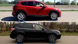 Mazda CX-5 AWD vs Subaru Forester XT S-AWD - 4x4 test on rollers