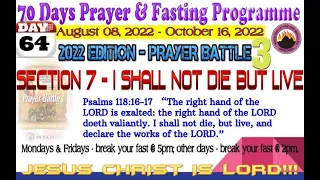 Day 64 MFM 70 Days Prayer & Fasting Programme 2022.Prayers from Dr DK Olukoya, General Overseer, MFM