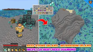 MCPE 1.20 Best seed Diamond - Seed stone island - Found mushroom island Nearby & Fortress spawned