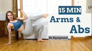 15 MIN ARMS AND ABS WORKOUT - 2 in 1 workout, No Equipment | Selah Myers