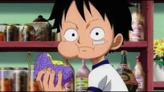 The one when Luffy eats the Gomu Gomu  Devil Fruit which makes him a Rubber man.