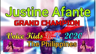 JUSTINE  AFANTE  U.K. VOICE KIDS 2020 GRAND CHAMPION