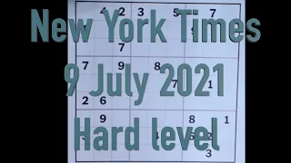 Sudoku solution – New York Times 9 July 2021 Hard level