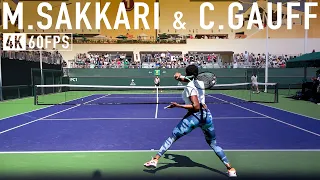 Maria Sakkari & Coco Gauff - Court Level Practice [4k 60fps]