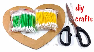 Genius Craft Idea Using Cotton Buds | Wall Hanging Making Using Waste Material | gk craft home