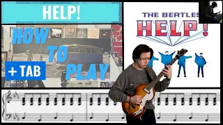 Help! by The Beatles Bass cover + Play along Tab
