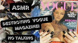 ASMR DESTROY Vogue Magazine!! No Talking #asmr #vogue #magazine #satisfying #destroy #rip #ripping