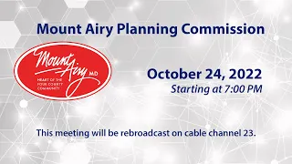 Mount Airy Planning Commission Meeting 10-24-2022