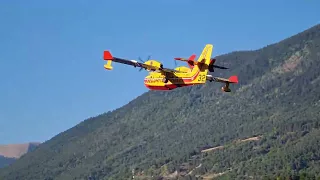 Canadair CL-415 Water Bomber Action - four in a row  France