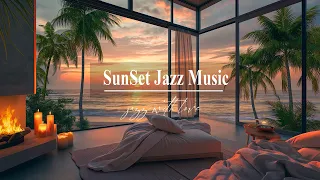 Sweet SeaSide Piano Jazz & Waves Sound -  Relaxing Music With Bed Room Ambience