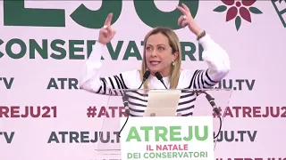 GIORGIA MELONI CHIUDE L'EDIZIONE DI ATREJU 2021