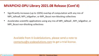 MUG'21 Day One Tutorial and Live Demo: Accelerating HPC Applications with MVAPICH2 DPU and Live Dem