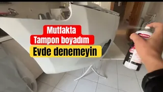 EVDE TAMPON BOYAMA // TAMPON NASIL BOYANIR // SPREY BOYA İLE ARABA BOYAMAK