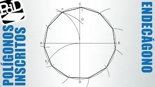 Endecágono inscrito en una circunferencia (polígono de 11 lados).