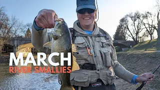 Indiana March Smallmouth Bass River Fishing