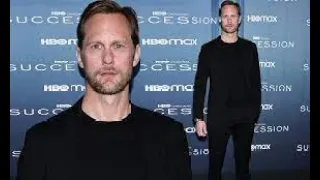 Alexander Skarsgard CONFIRMS he welcomed first child with Tuva Novotny at Succession premiere