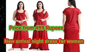 Come 4 Try Satin Nighty Full Length 2 Pieces  Nighty Pyjama Top Nighty, wrap Gown . suganya's store