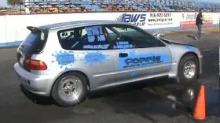 10.8sec@130mph. 1/4mile.  H2B in EG6