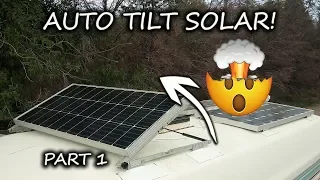 RV Solar Panel Install DIY AUTO TILT Mount With 3M VHB Tape NO HOLES! Part 1/2