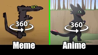 360º VR Toothless Dancing Vs Anime Toothless Dance