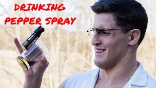 DRINKING PEPPER SPRAY AND TEAR GAS EXPERIMENT FAIL | Pepper Spray Taste Test Challenge