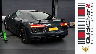 Audi R8 V10 OEM vs Quicksilver Exhausts Comparison