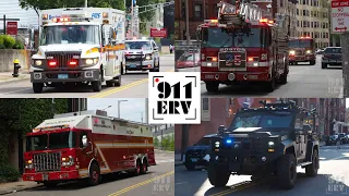Boston Fire Trucks, Ambulances, and Police Cars Responding Compilation (Best of 2020)