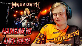 Hangar 18 LIVE! 1992 - Gen Alpha Kid Reacts to Megadeth in concert! #musicreaction