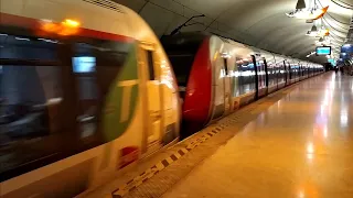 Départ d'un RER E, rame Francilien Z50000