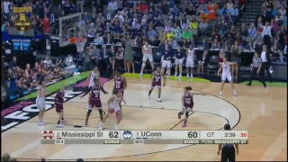 (NCAAW) Mississippi State vs UConn Overtime Highlights