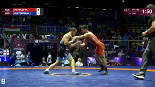 1/4 GR - 67 kg: M. IAKHIAEV (RUS) v. J. KHETSURIANI (GEO)