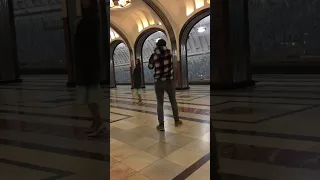 Съёмка в метро, на Маяковской
