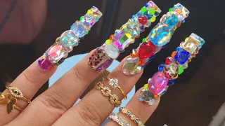 Heaviest Nails I’ve ever worn 😱| Fully Bling