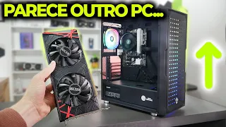 O PC GAMER DE R$1000 RECEBEU UMA PLACA DE VÍDEO! RYZEN 3 2200G COM UMA RX 580, DEU BOA O UPGRADE?