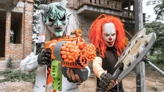 GUGU Nerf War : Special Team CID Dragon Nerf Guns Fight Criminal Group SKMAN Mask Raid Campaign
