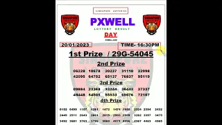PXWELL DAY LIVE 16:30 PM 20/01/2023 SINGAPORE LOTTERIES TODAY LIVE | LIVE DRAW SINGAPORE RESULT