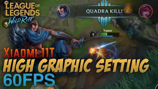 Xiaomi 11T LoL Wild Rift Test | Yasuo Gameplay | High Graphic Setting