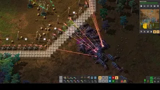 Factorio Laser Turrets in action