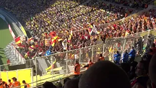 FC Nantes - RC Lens : "Lensois allez !"  par le parcage Sang et Or