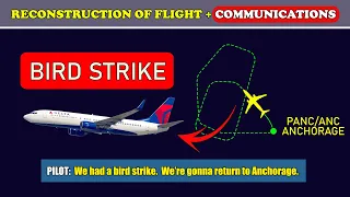 BIRD STRIKE after departure and RETURN back | Delta Boeing 737-900 | Anchorage airport ATC