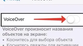 убрать настройку на Айфоне voiceover