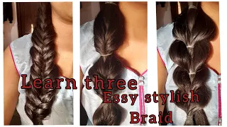 How to make stylish braids /quick tutorial  fish tail fauxtail pull through